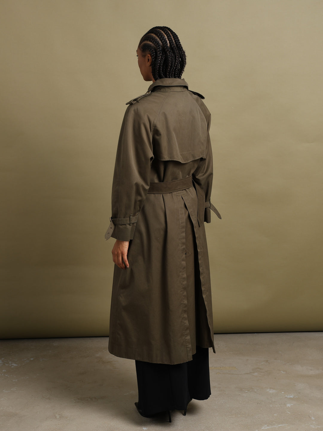 Burberrys Double Breasted Trench Coat Olive Women's L - detail 4