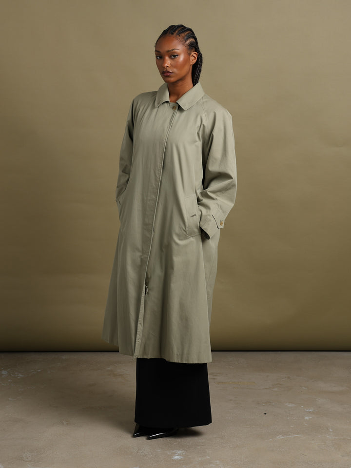 Burberrys Trench Coat Green Women's L - front