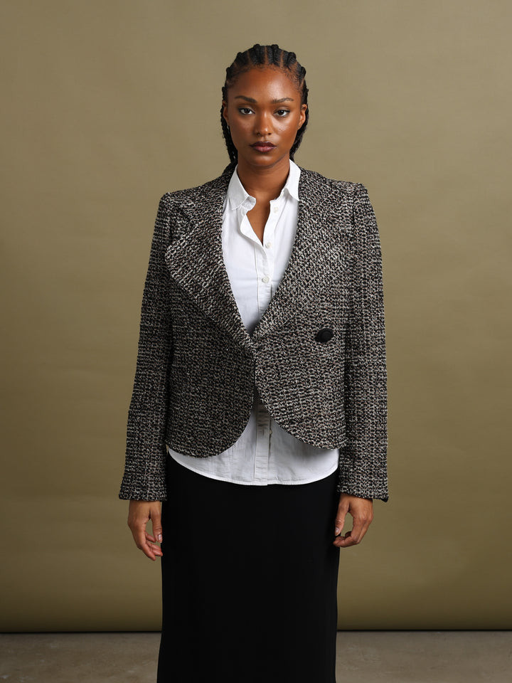 Armani Collezioni Tweed Blazer Silver Women's M - detail 1