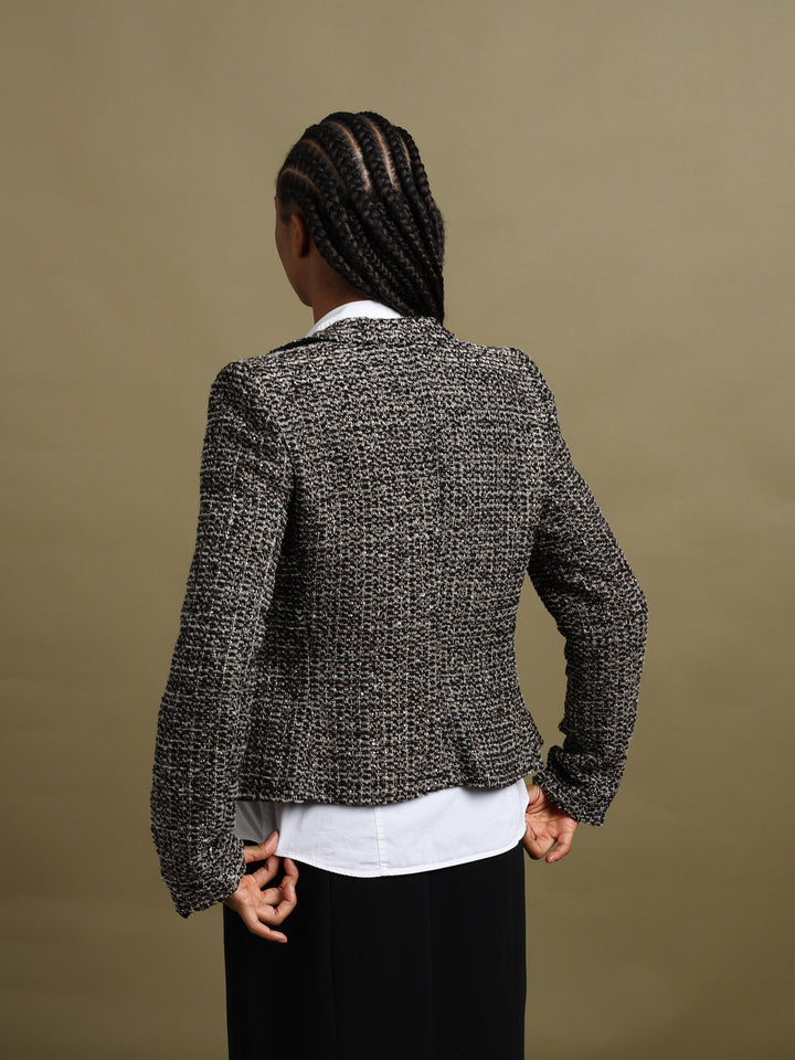 Armani Collezioni Tweed Blazer Silver Women's M - detail 2