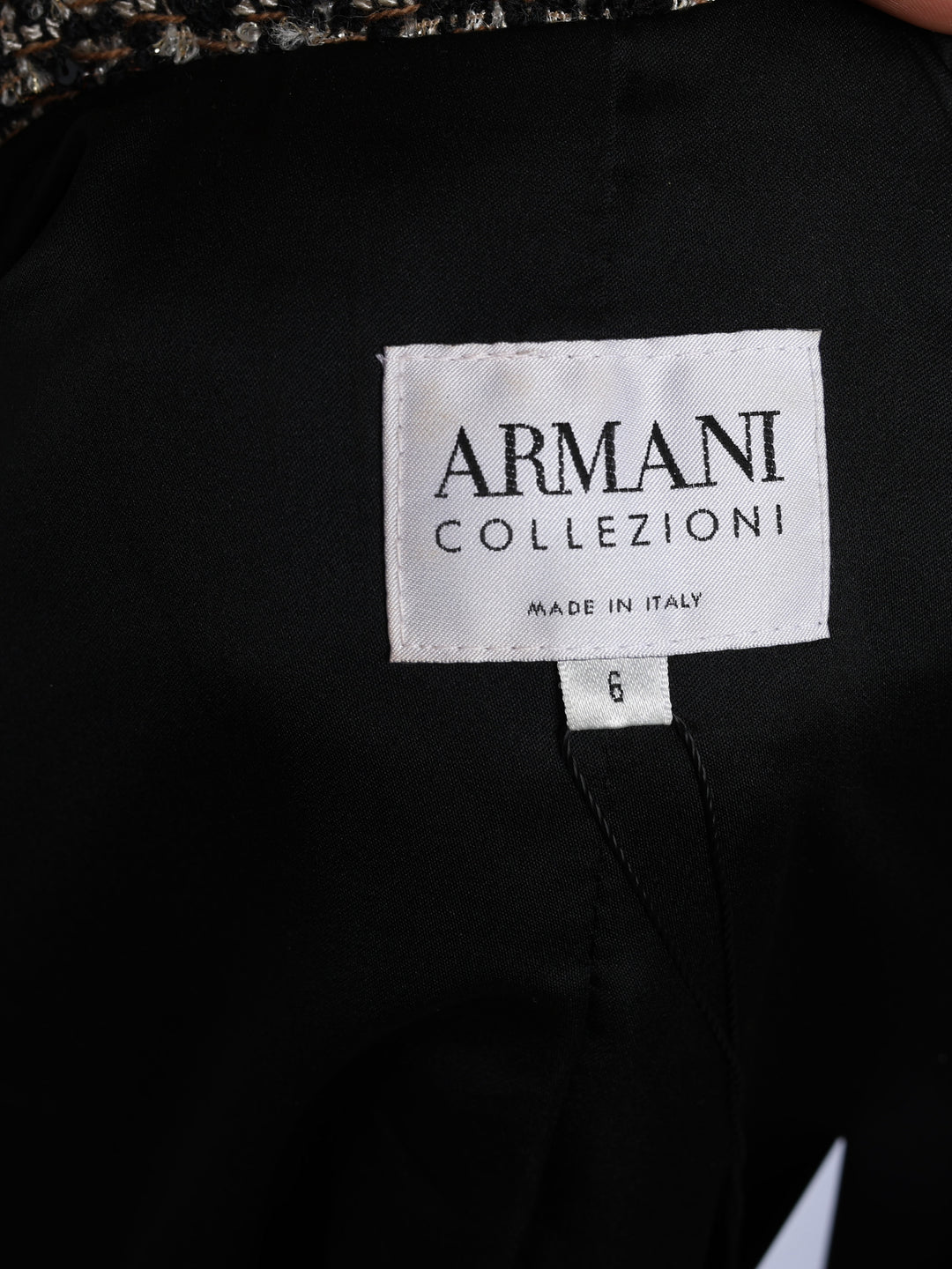 Armani Collezioni Tweed Blazer Silver Women's M - detail 3
