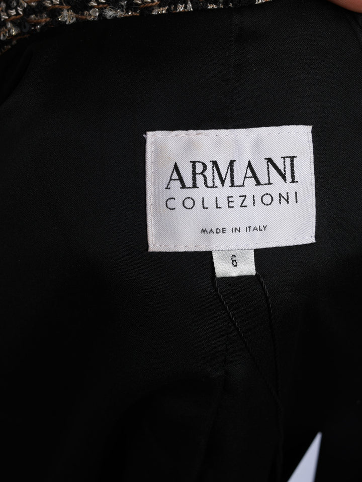 Armani Collezioni Tweed Blazer Silver Women's M - detail 3