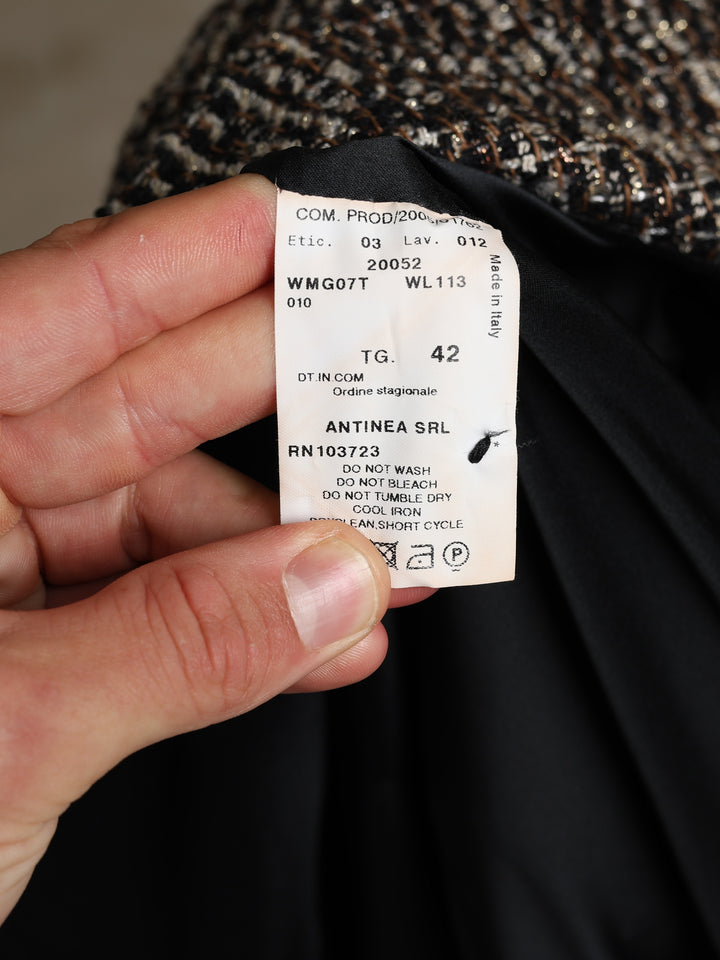 Armani Collezioni Tweed Blazer Silver Women's M - detail 4