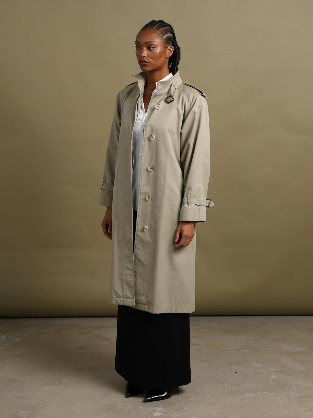Burberrys Trench Coat Beige Women's S - fabric detail