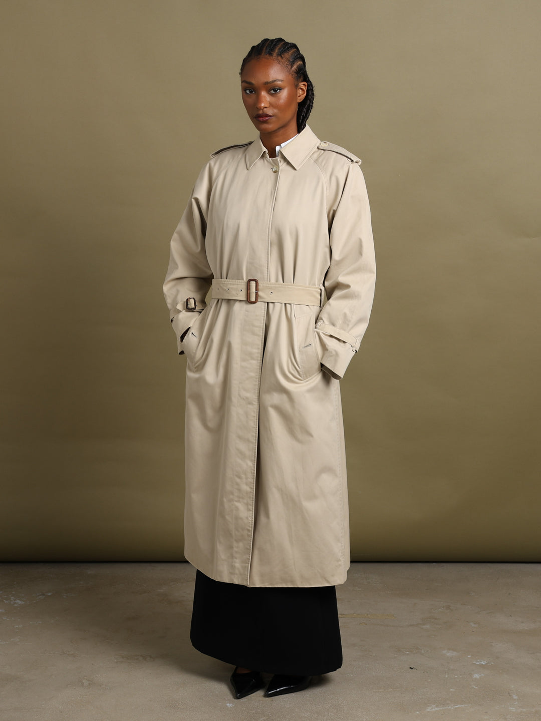 Burberrys Trench Coat Cream Women's L - front