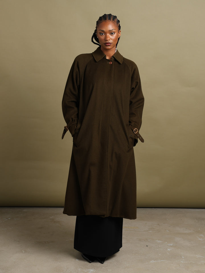 Burberrys Overcoat Olive Women's L - styled