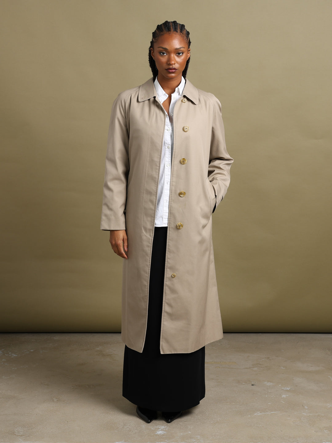 Burberrys Single Breasted Trench Coat Beige Women's M - back