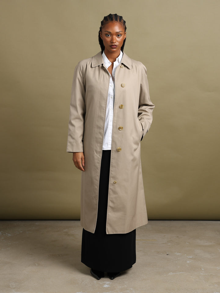 Burberrys Single Breasted Trench Coat Beige Women's M - back