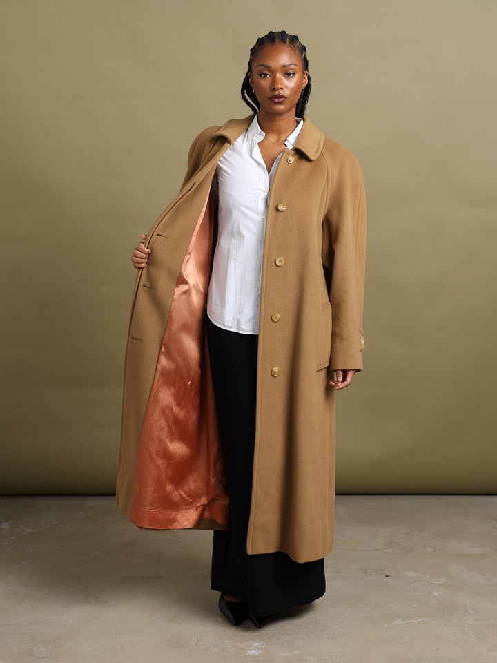 Aquascutum Overcoat Camel Women's XL - styled