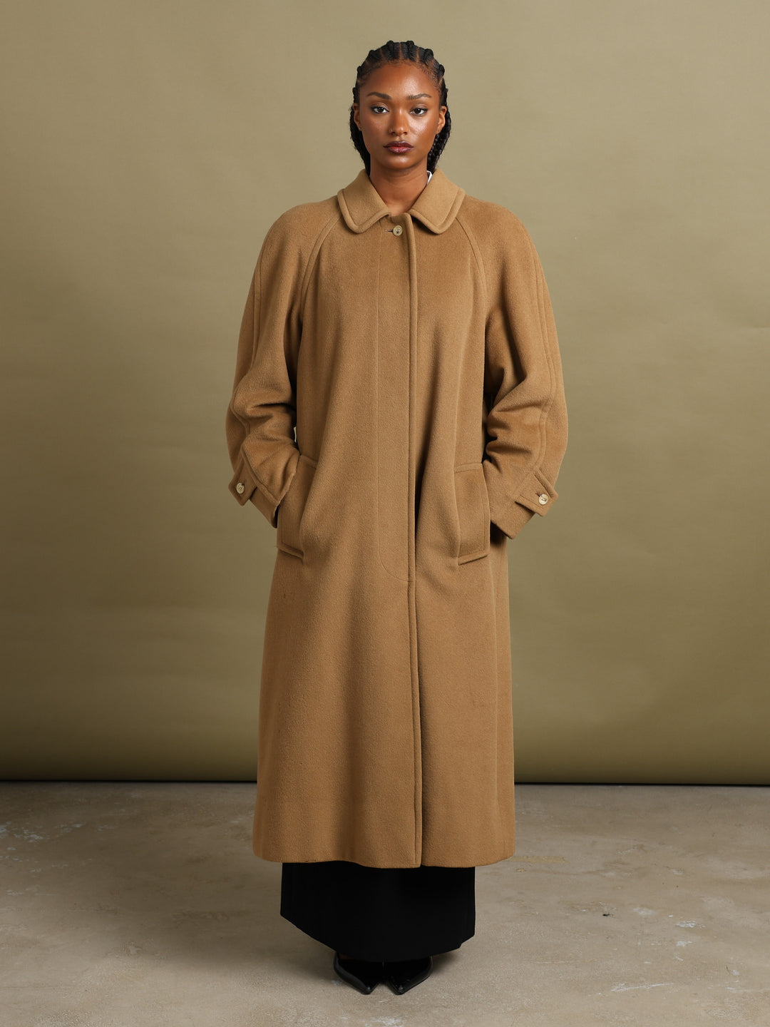 Aquascutum Overcoat Camel Women's XL - detail 1