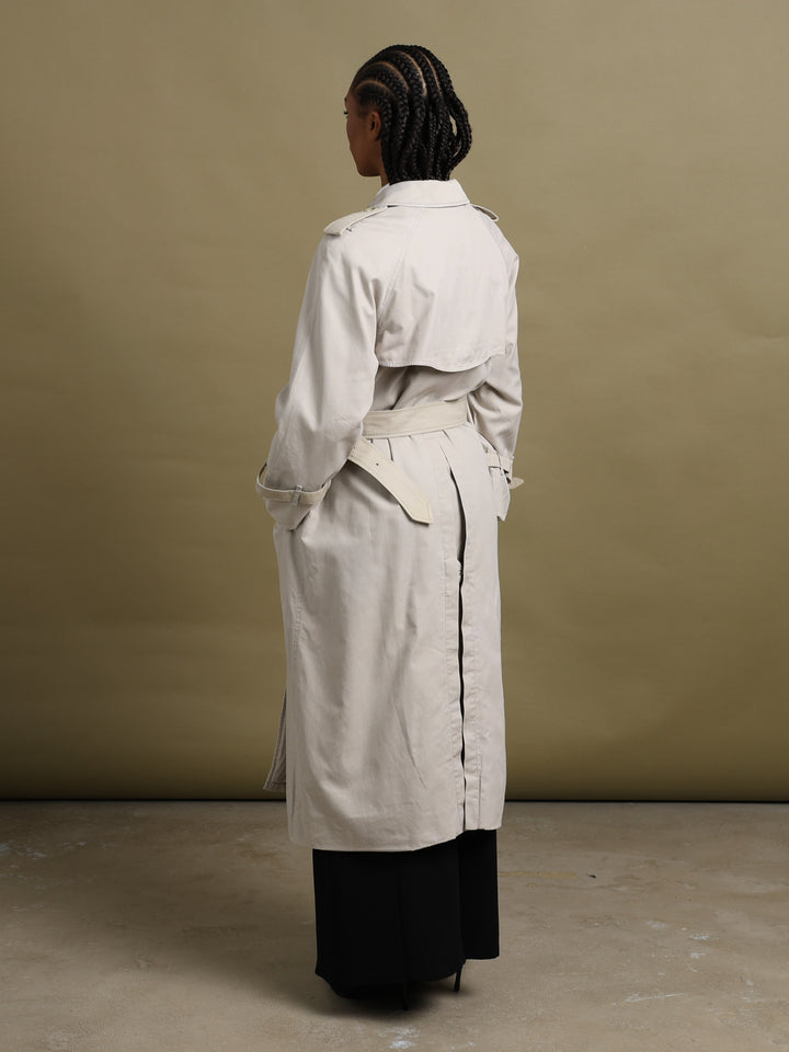 Burberrys Double Breasted Trench Coat Cream Women's S - detail 1