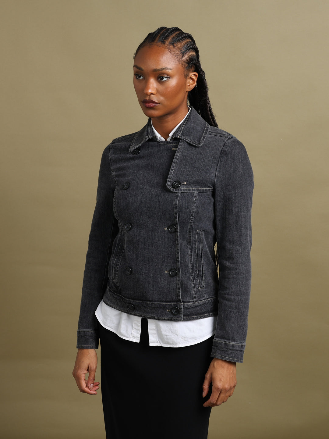 Burberry London Denim Peacoat Grey Women's XS - styled
