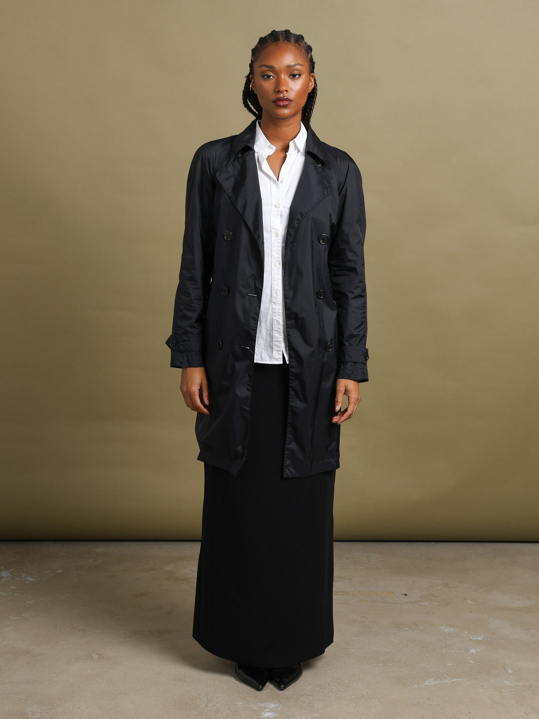 Prada Trench Coat Black Women's M - back