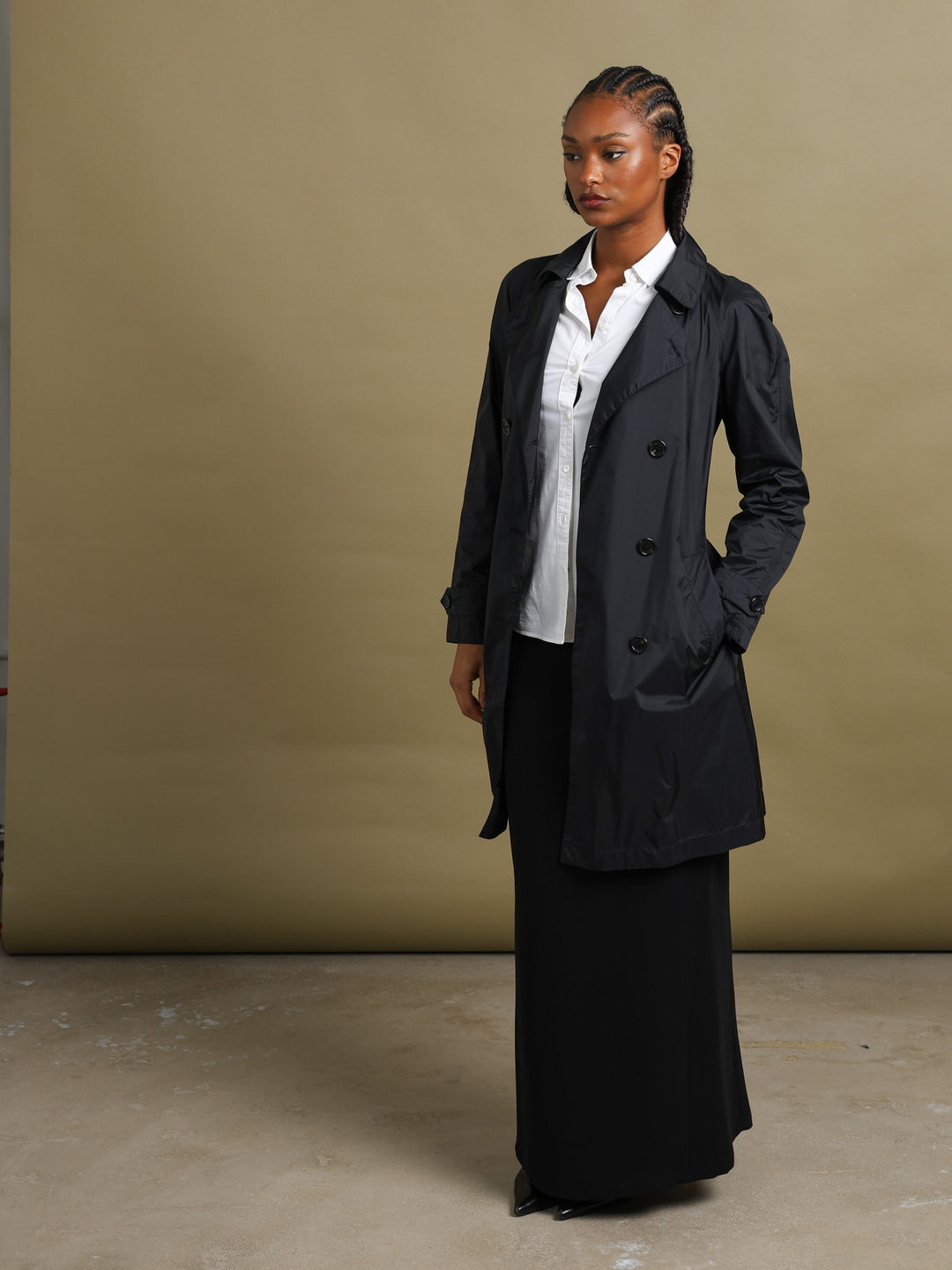 Prada Trench Coat Black Women's M - styled