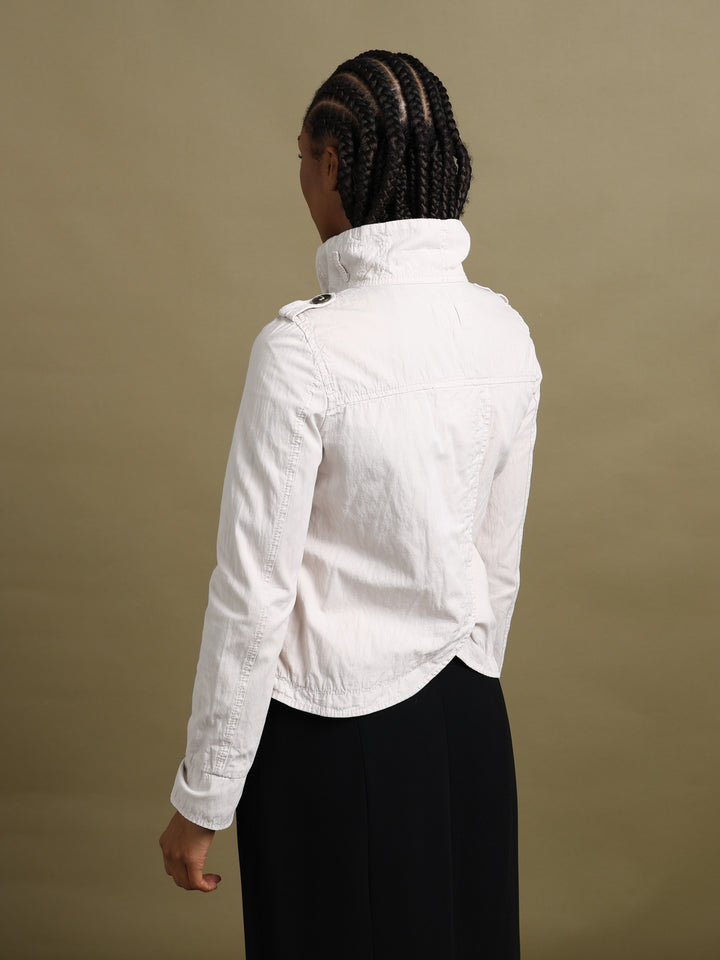 Armani Jeans Cropped Double Breasted Jacket Cream Women's M - detail 2
