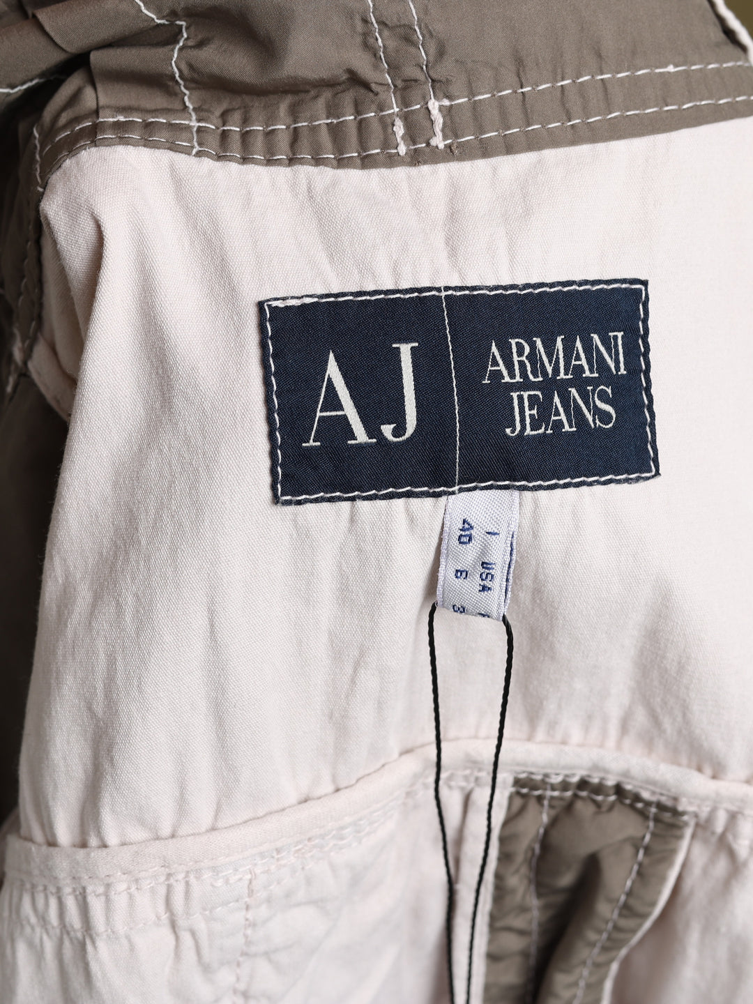 Armani Jeans Cropped Double Breasted Jacket Cream Women's M - detail 3