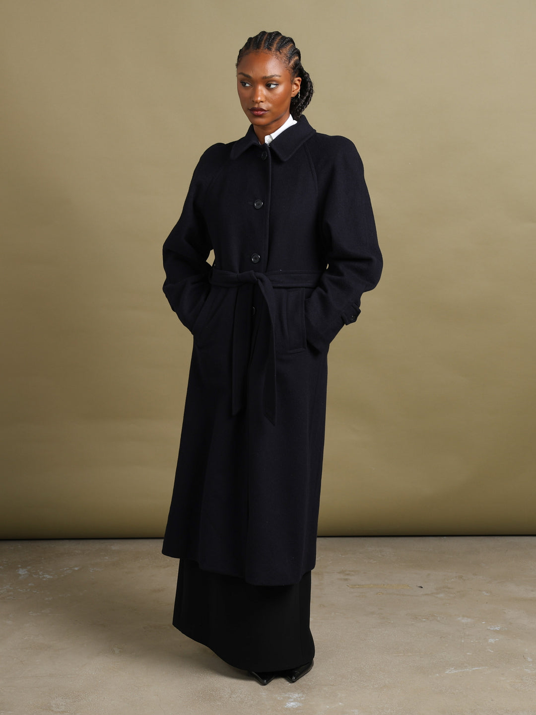 Burberrys Overcoat Navy Women's S - front