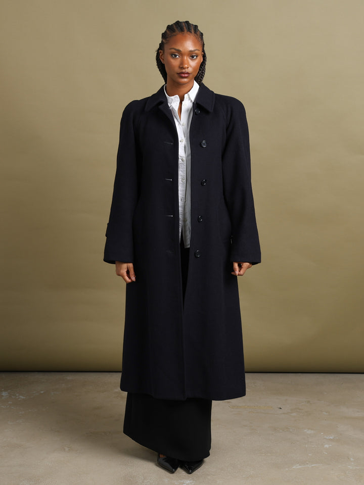 Burberrys Overcoat Navy Women's S - fabric detail