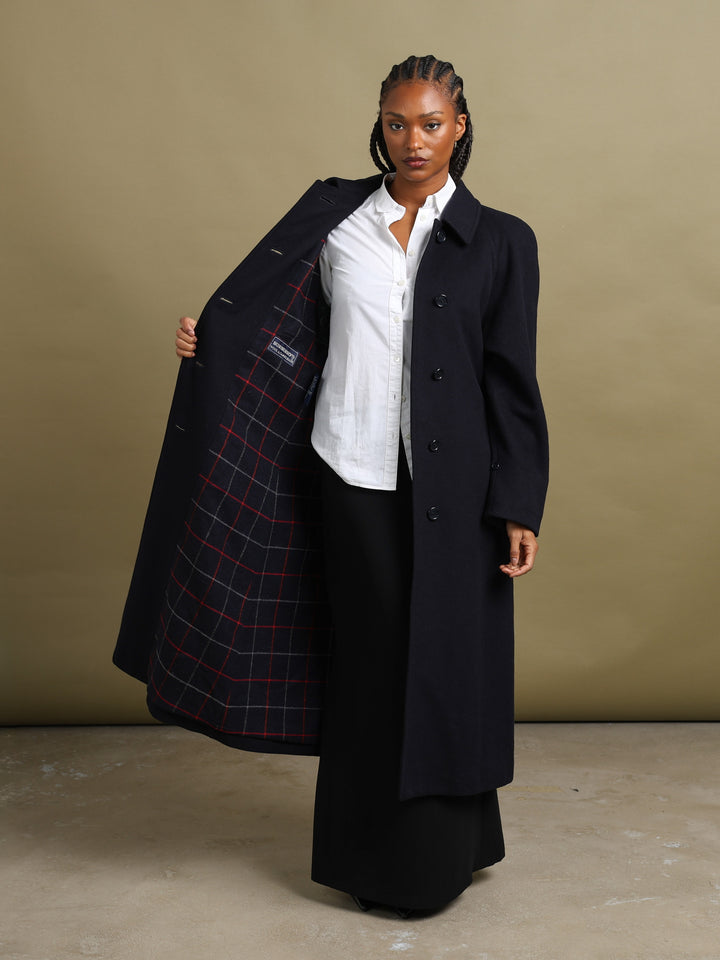 Burberrys Overcoat Navy Women's S - styled