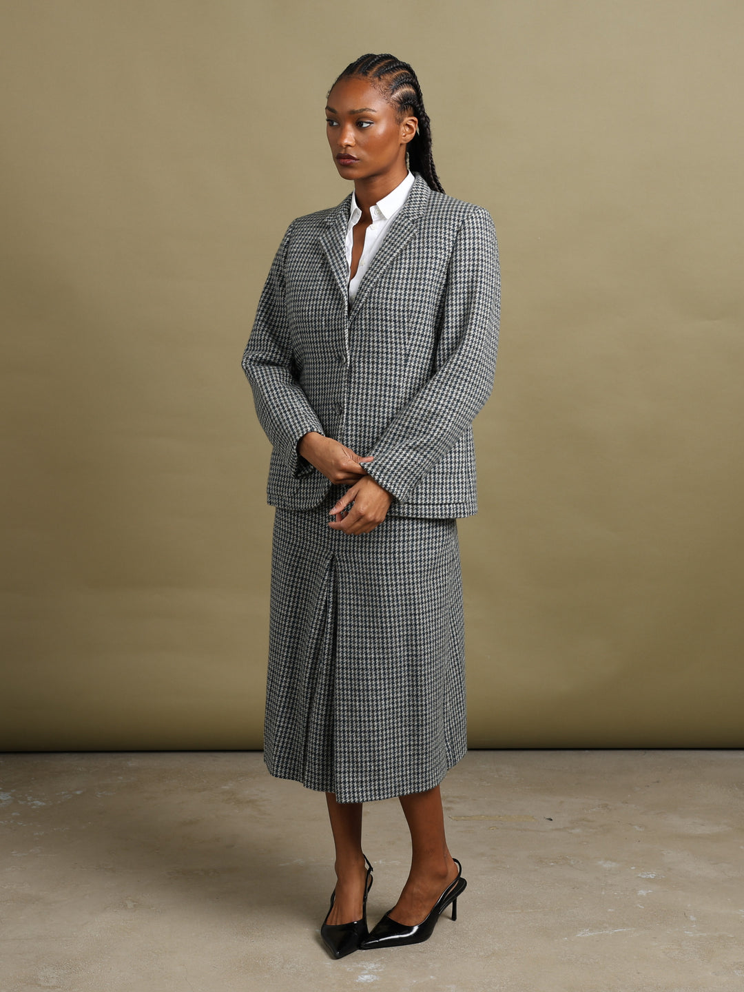 Burberrys Blazer and Skirt Set Grey Women's XL - front