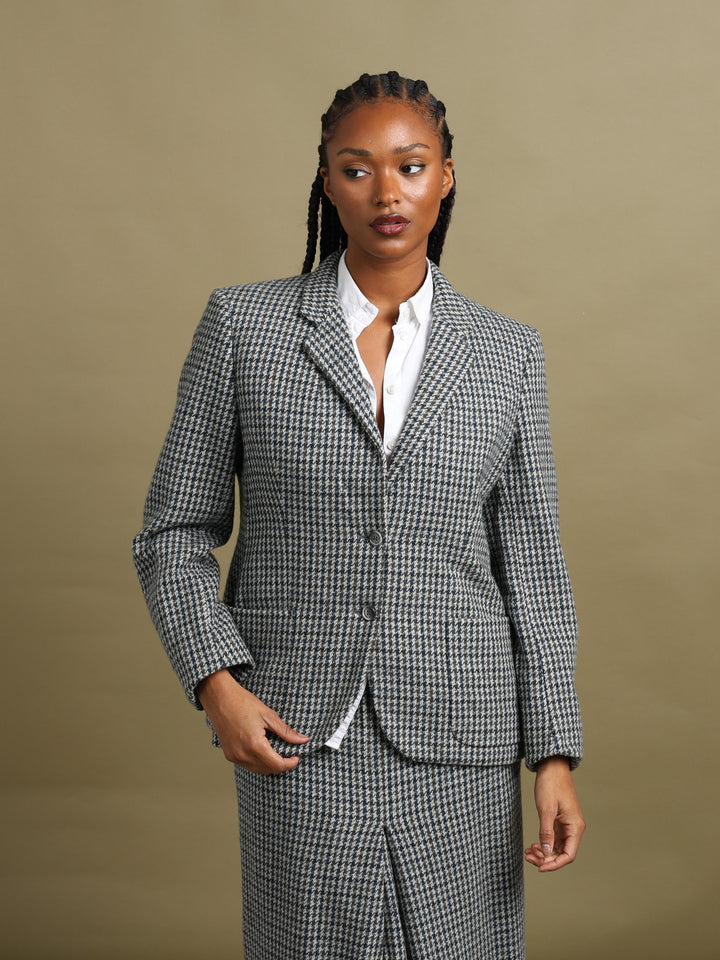 Burberrys Blazer and Skirt Set Grey Women's XL - fabric detail