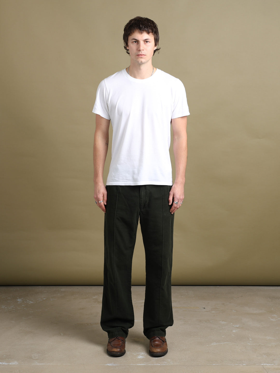 Dolce & Gabbana Moleskin Trousers Green Men's W34 - back