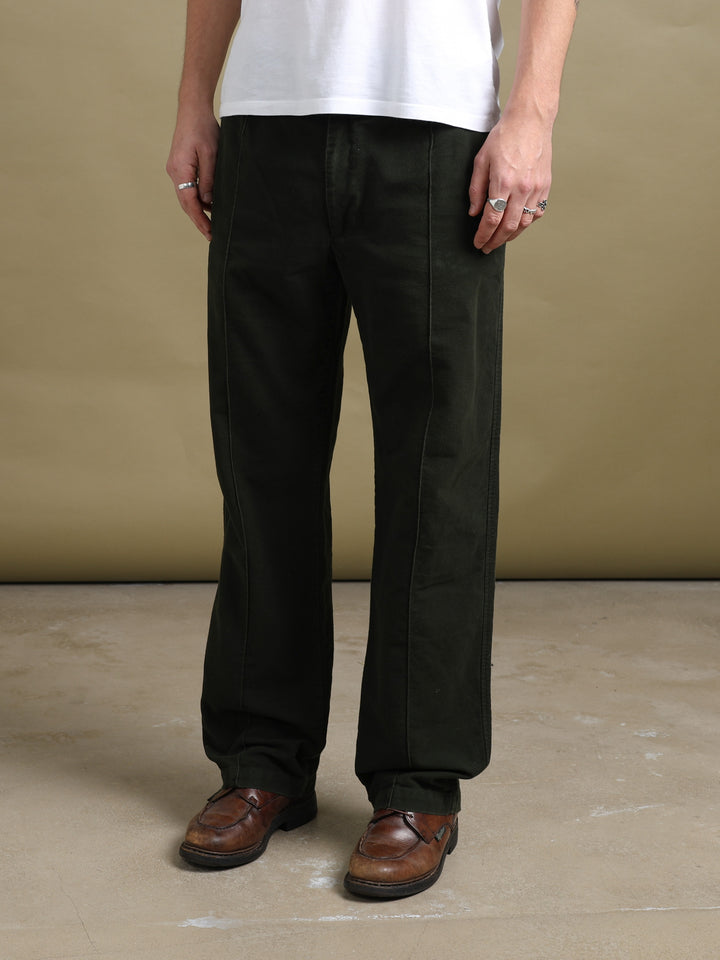 Dolce & Gabbana Moleskin Trousers Green Men's W34 - fabric detail