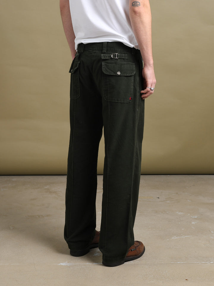 Dolce & Gabbana Moleskin Trousers Green Men's W34 - styled