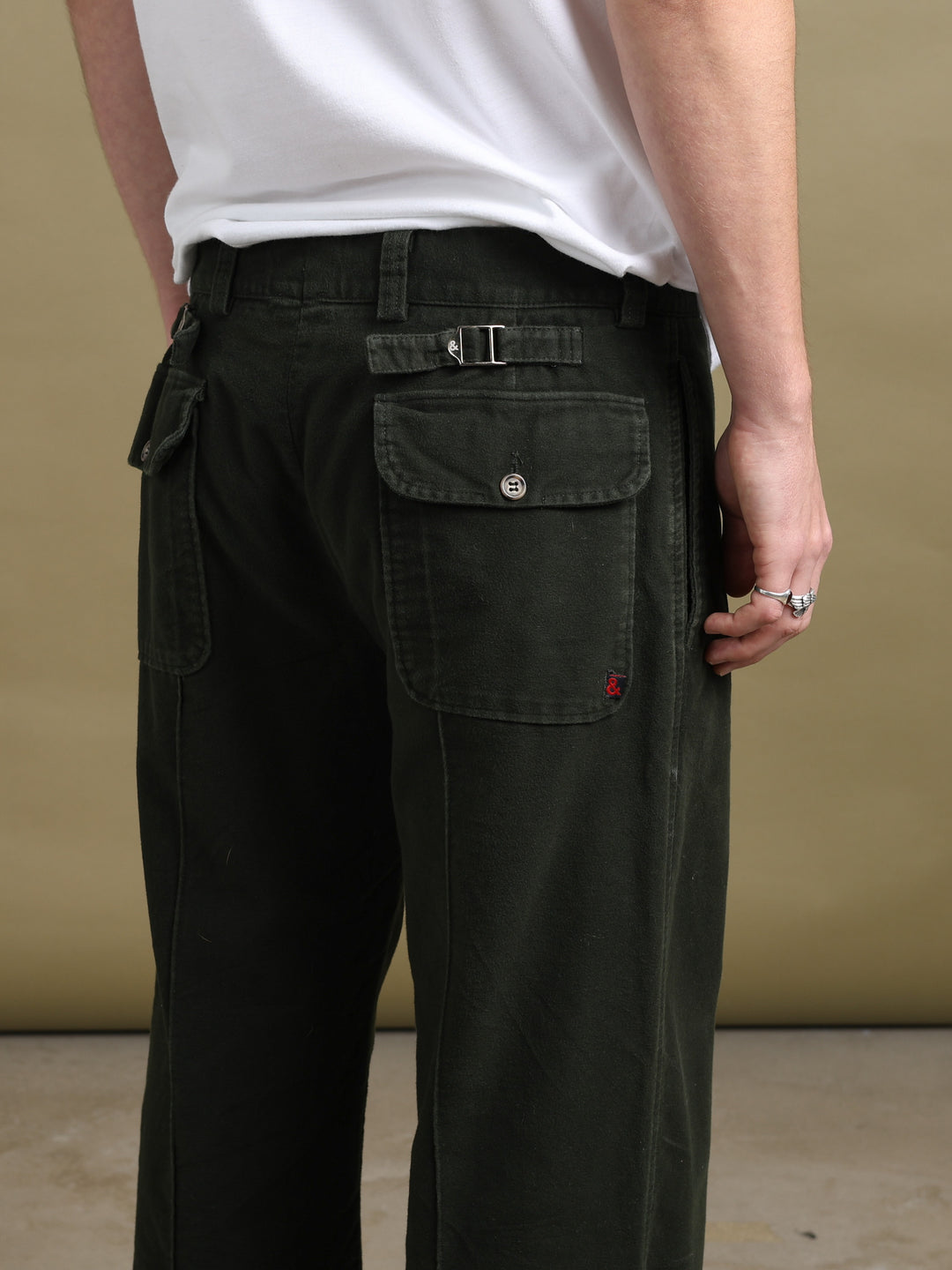 Dolce & Gabbana Moleskin Trousers Green Men's W34 - detail 1