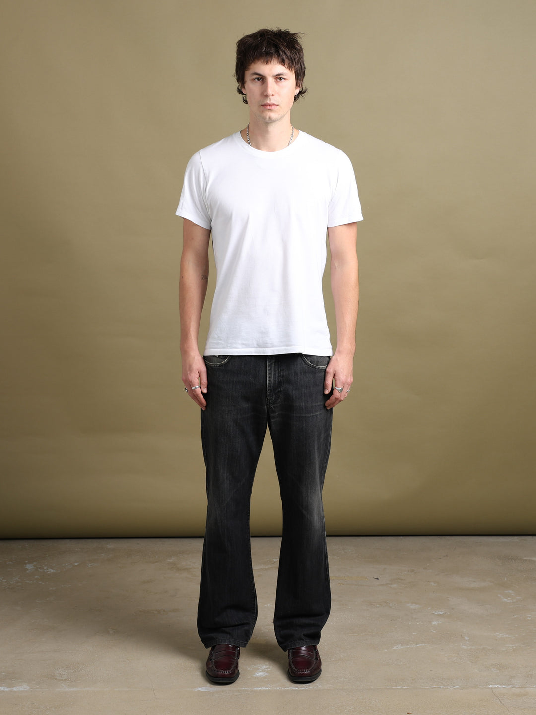 Armani Collezioni Straight Leg Jeans Black Men's W34 - back