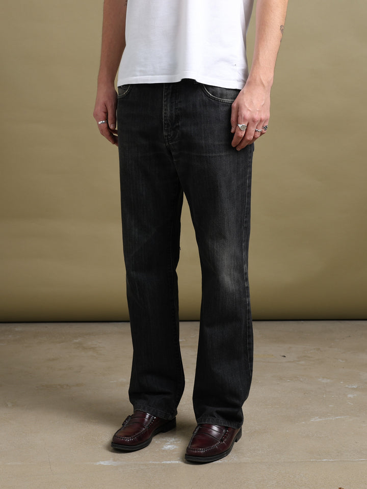 Armani Collezioni Straight Leg Jeans Black Men's W34 - fabric detail