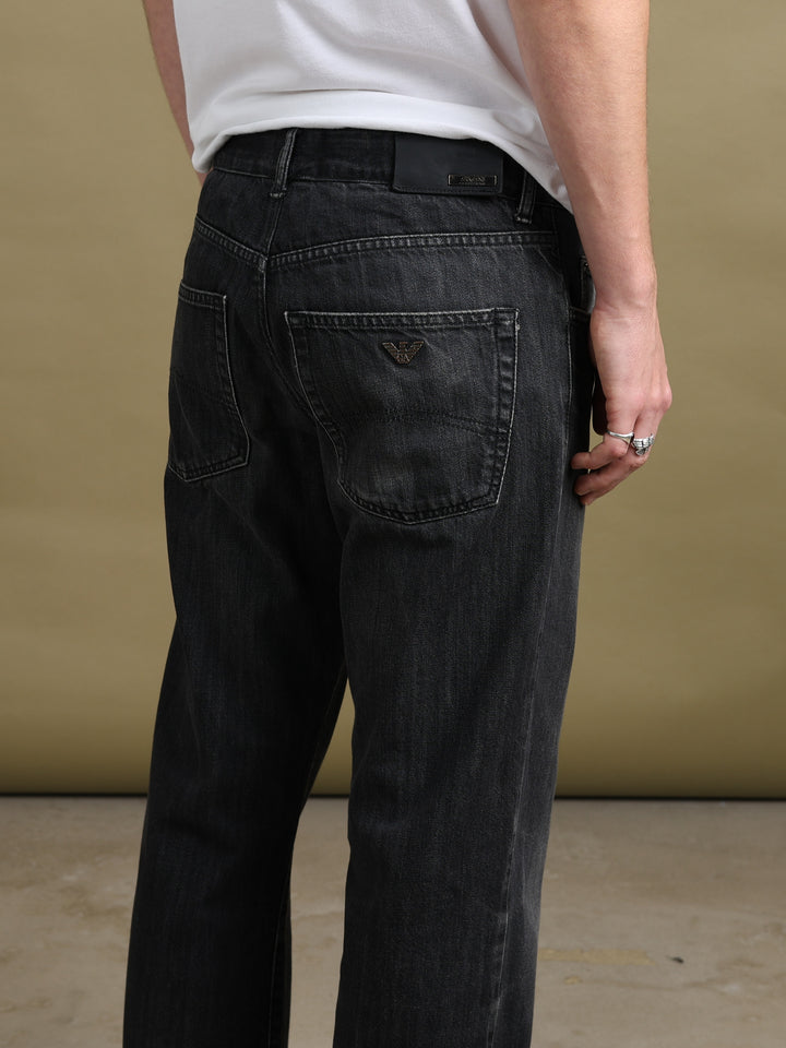 Armani Collezioni Straight Leg Jeans Black Men's W34 - detail 1