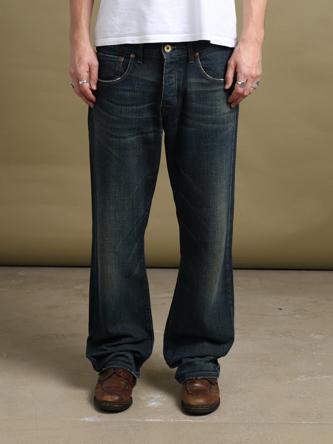 Armani Jeans Wide Straight Leg Jeans Blue Men's W36 - front