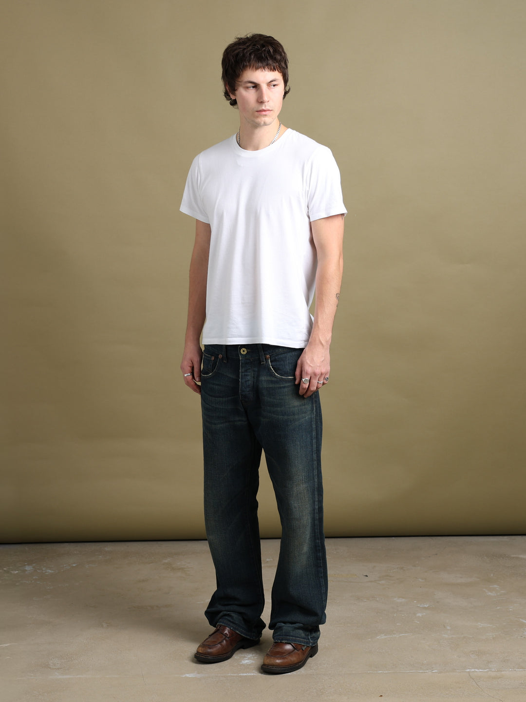 Armani Jeans Wide Straight Leg Jeans Blue Men's W36 - fabric detail