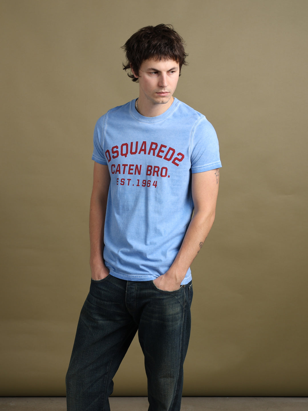 Dsquared2 T-Shirt Blue Men's L - fabric detail