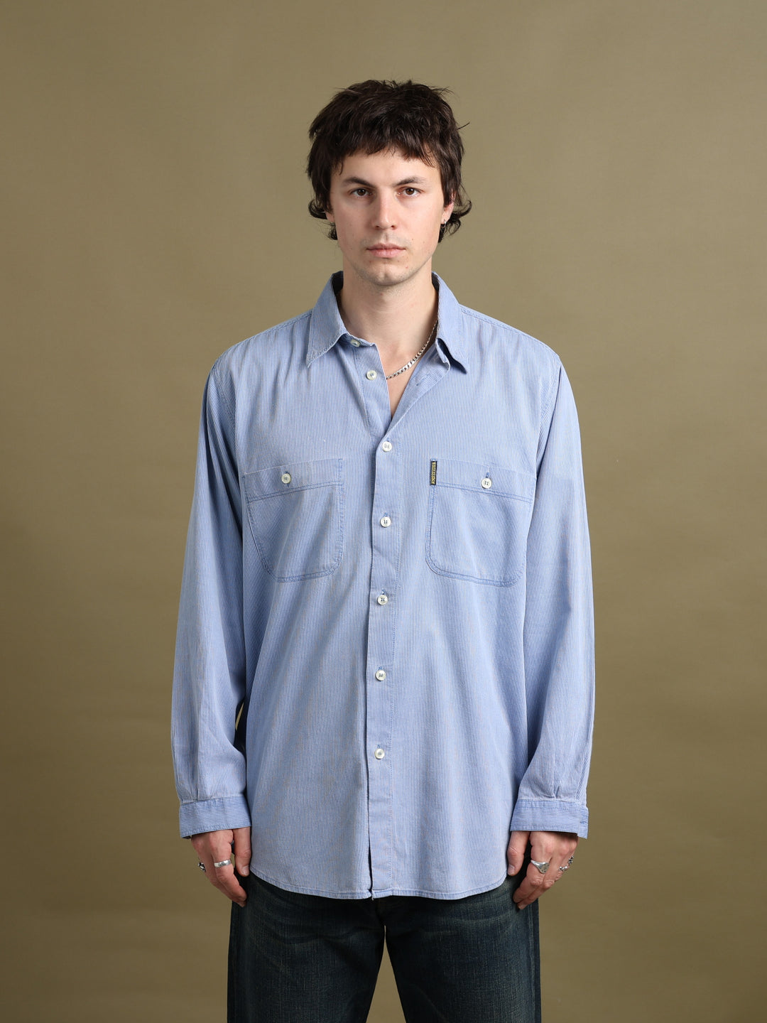 Armani Jeans Shirt Blue Men's L - front