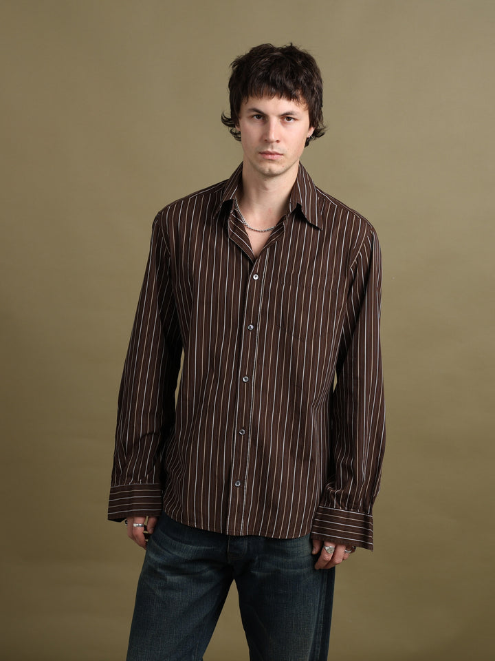 Dolce & Gabbana Shirt Brown Men's L - fabric detail
