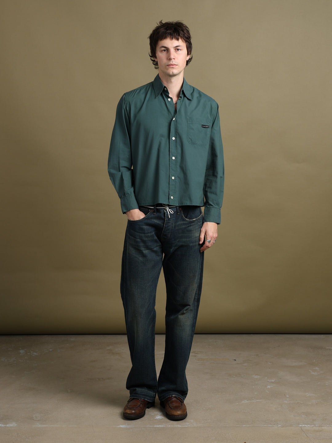 Dolce & Gabbana Shirt Green Men's M - fabric detail
