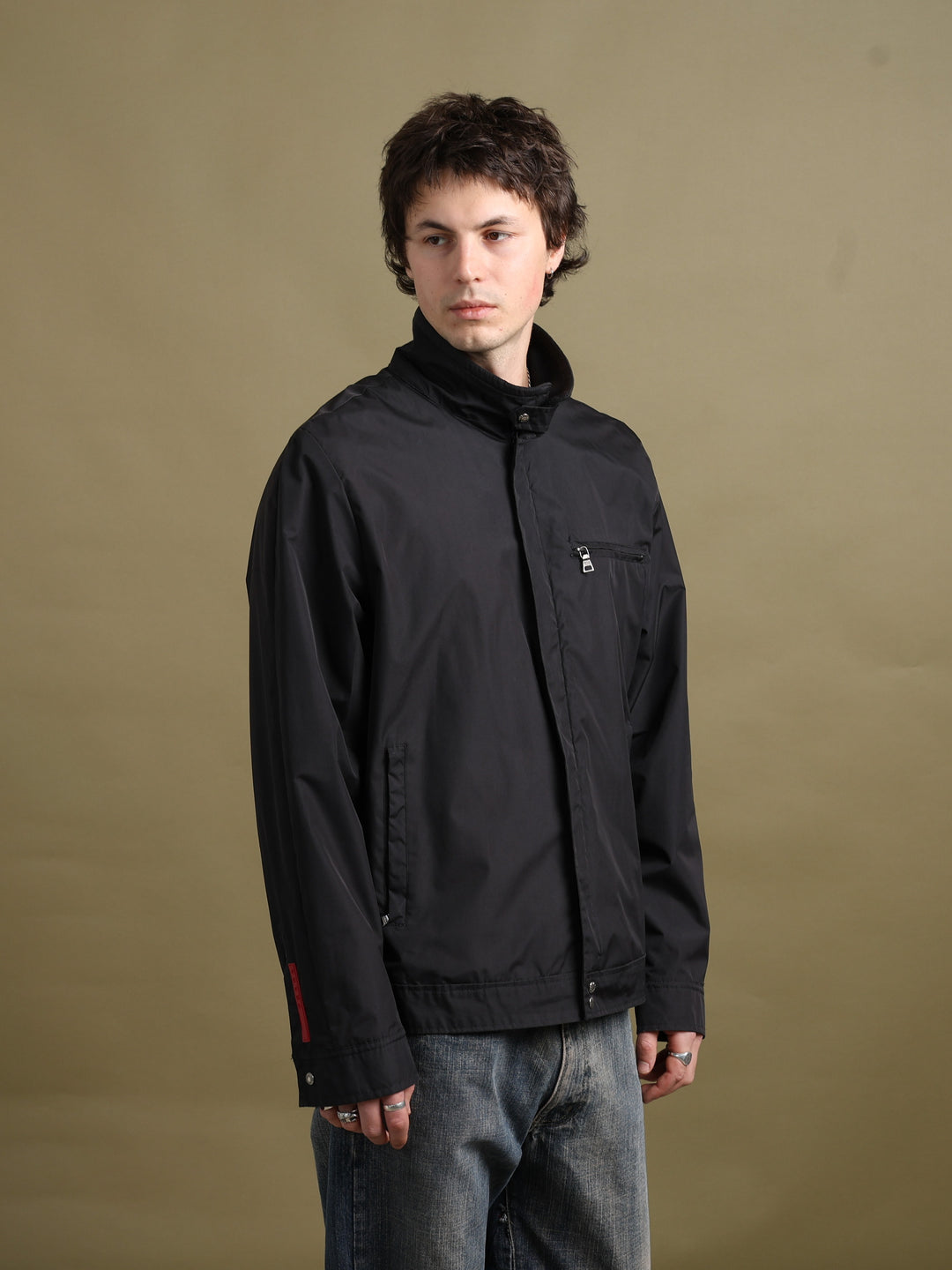 Prada Linea Rossa Shell Jacket Black Men's L - styled