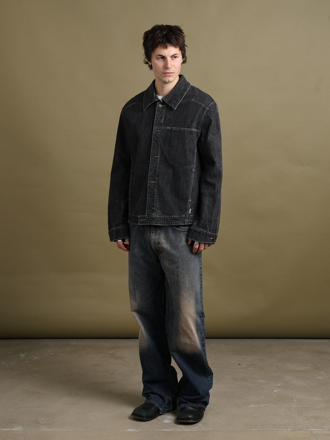 Burberry Denim Jacket Black Men's L - fabric detail