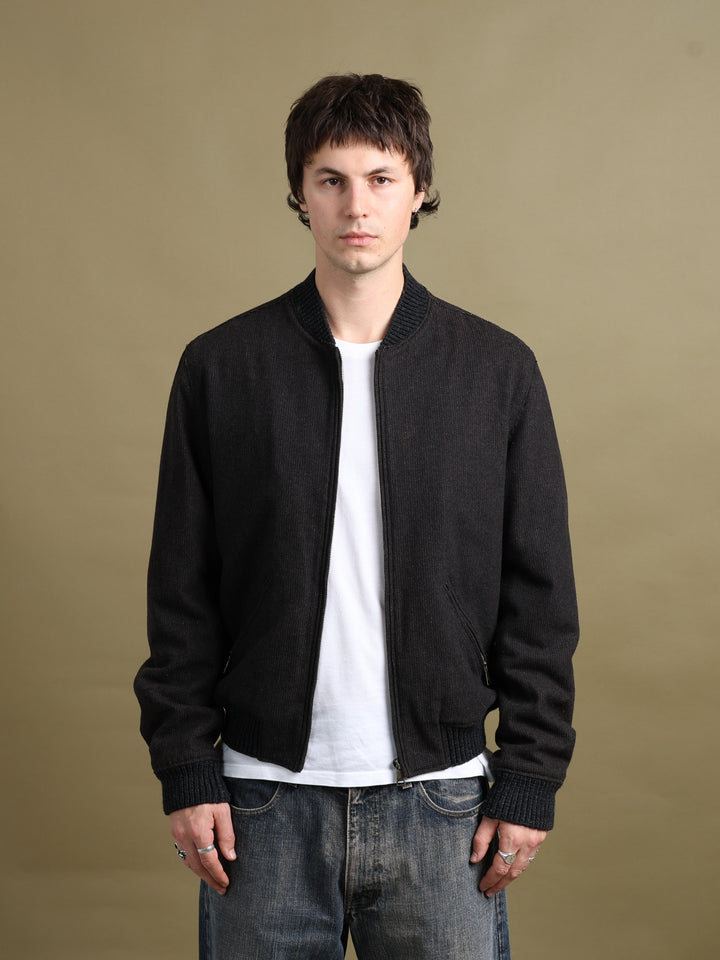 Dolce & Gabbana Collarless Bomber Jacket Brown Men's L - front