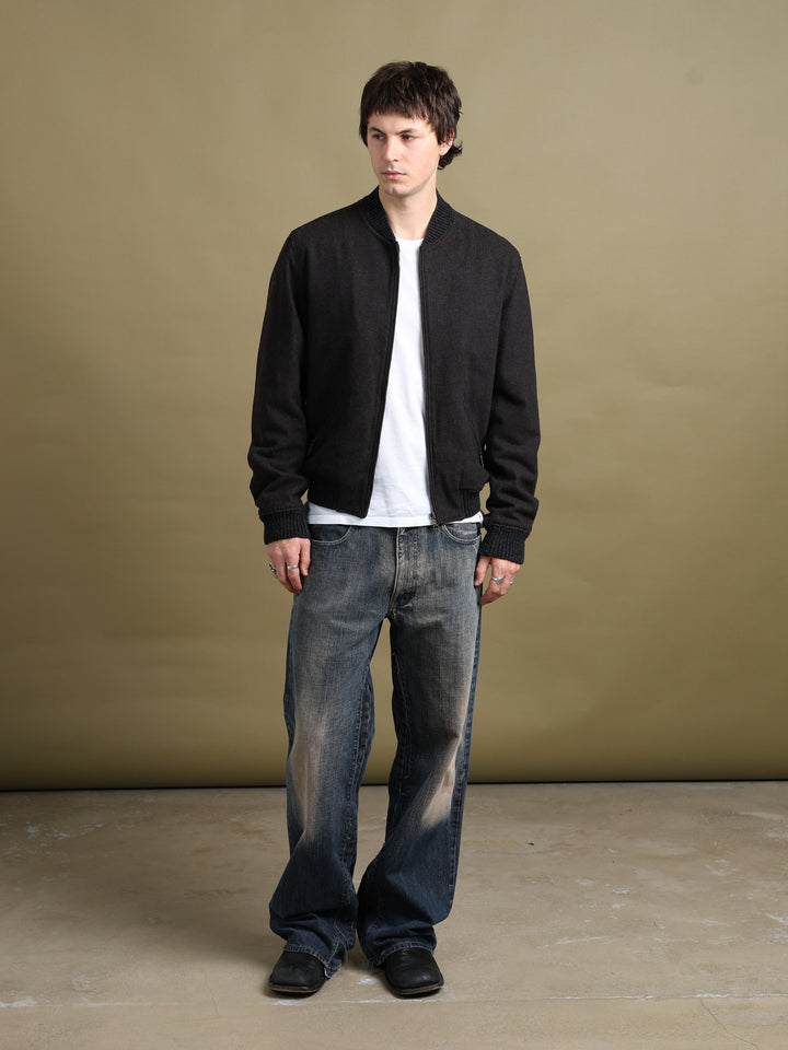 Dolce & Gabbana Collarless Bomber Jacket Brown Men's L - back