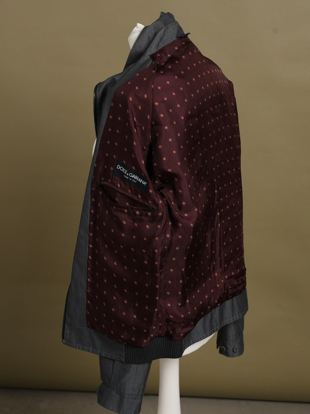 Dolce & Gabbana Harrington Jacket Grey Men's M - detail 2