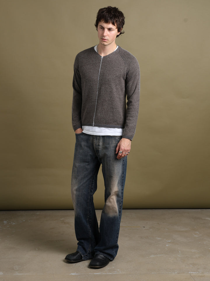 Armani Jeans V-Neck Jumper Brown Men's M - back