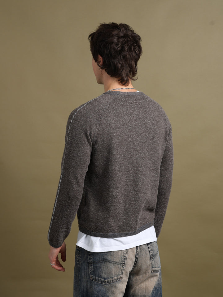 Armani Jeans V-Neck Jumper Brown Men's M - detail 1