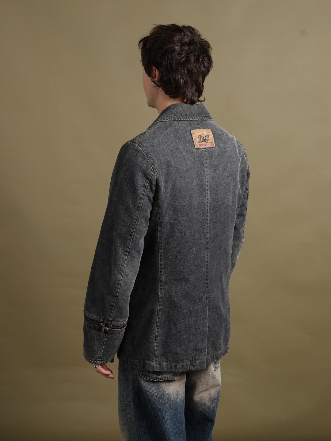 Dolce & Gabbana Denim Pea Coat Grey Men's M - detail 2