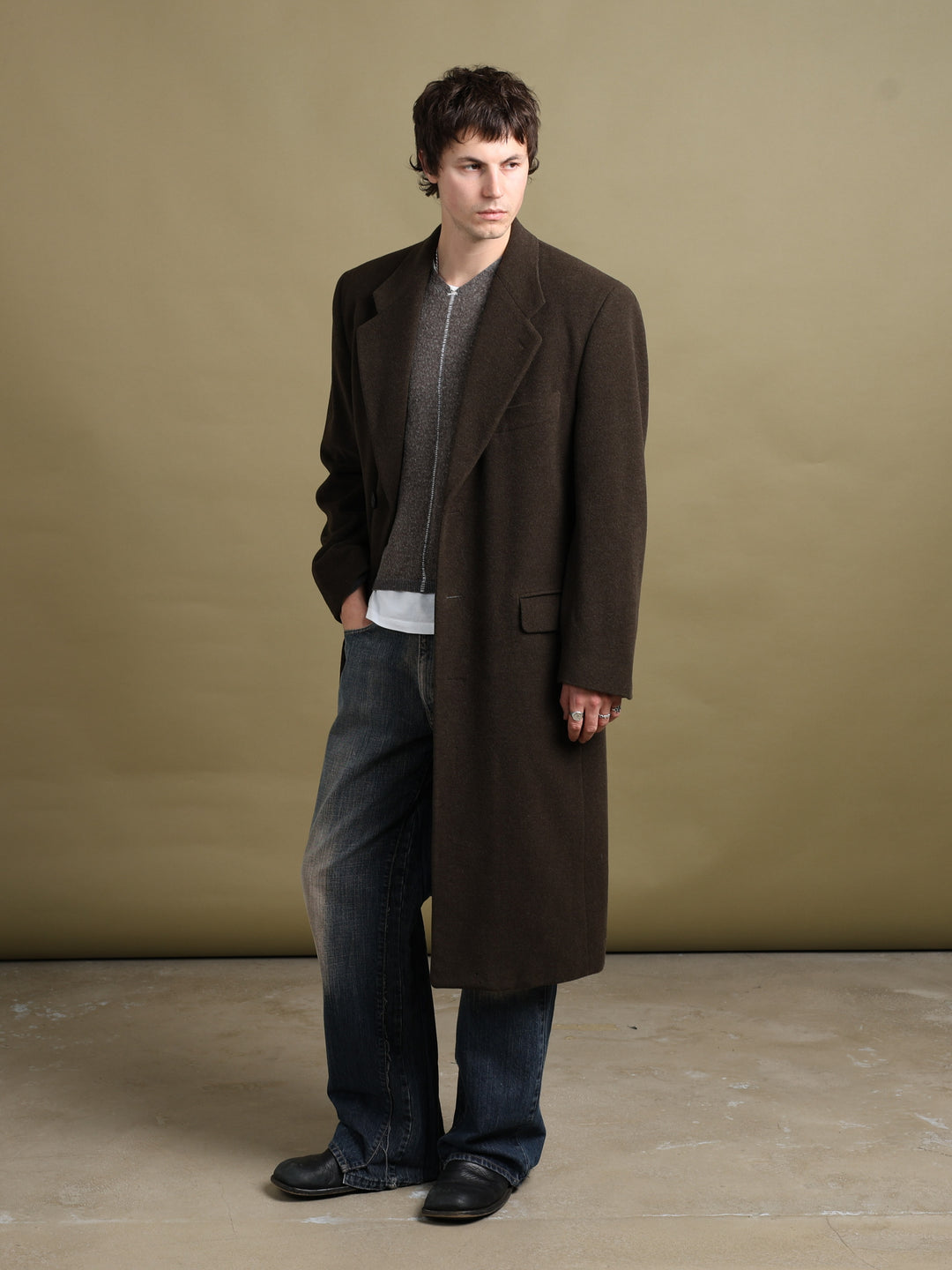 Giorgio Armani Overcoat Green Men's L - front