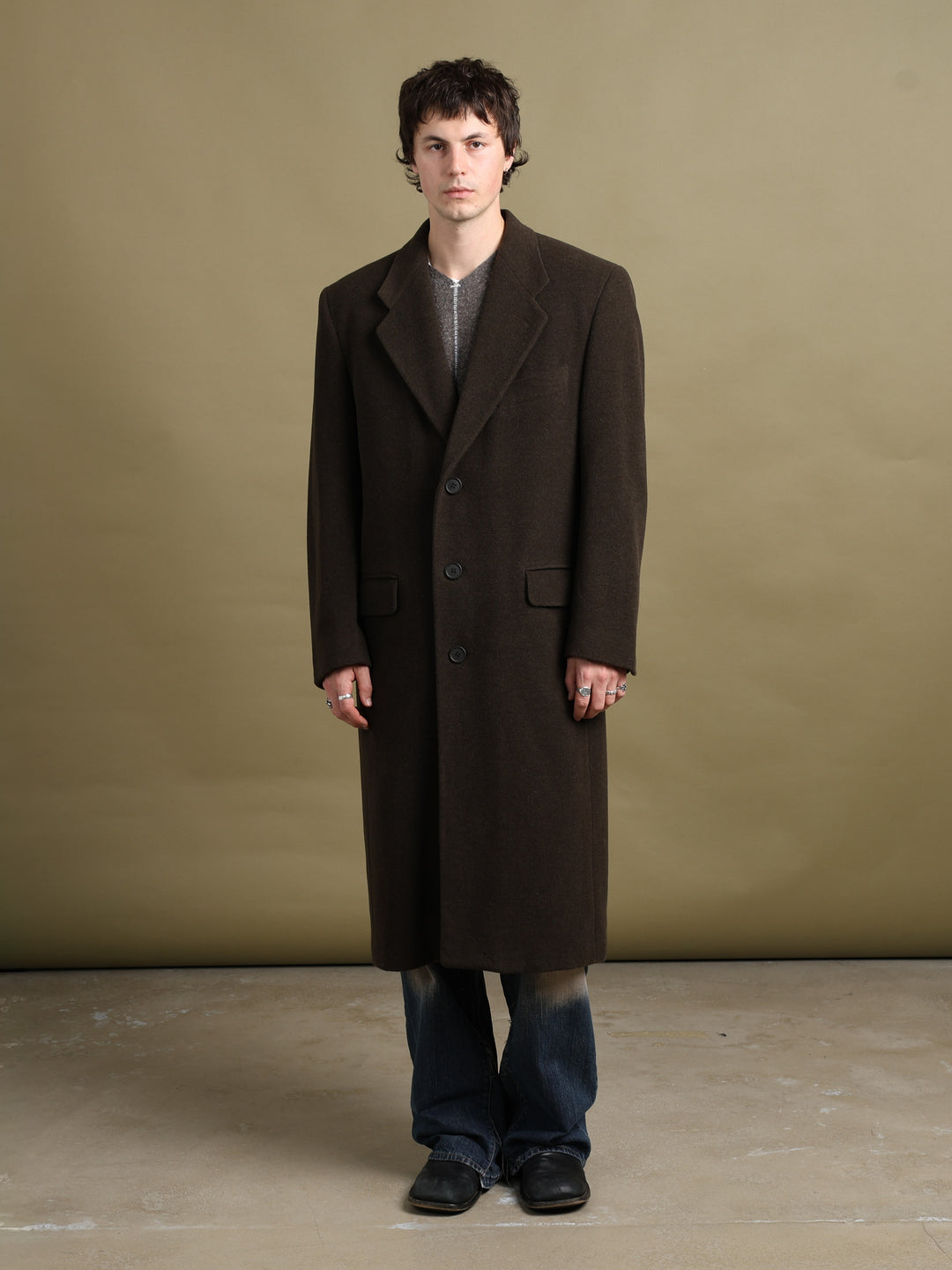 Giorgio Armani Overcoat Green Men's L - fabric detail