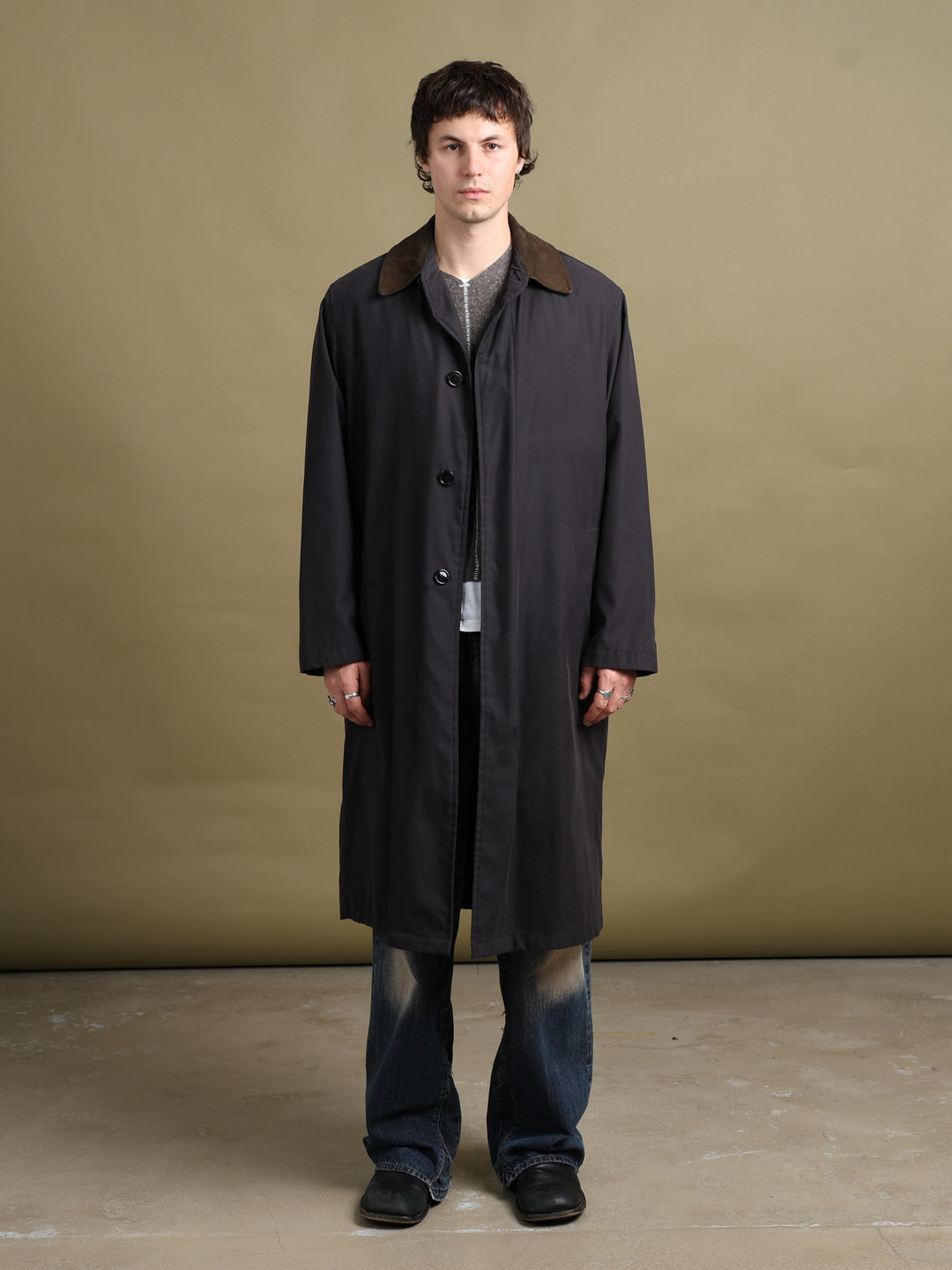 Balmain Overcoat Black Men's M - front
