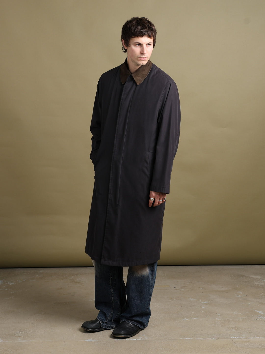 Balmain Overcoat Black Men's M - styled